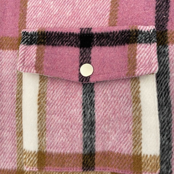 Lulus ‘Choose Your Vibe Pink Plaid Shacket” Large (L) - Picture 5 of 9